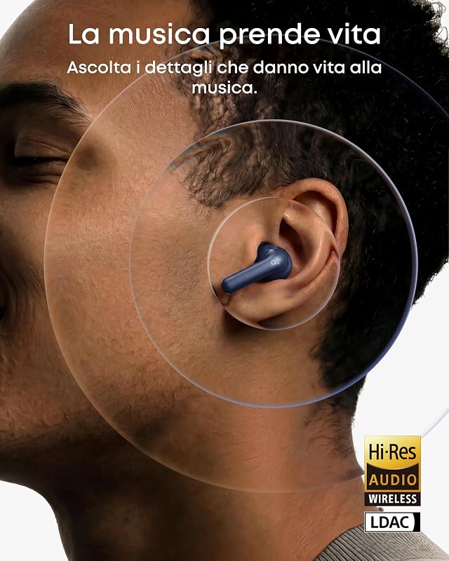 P42i Cuffie Bluetooth ANC adattiva, Audio Hi-Res con LDAC
