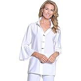 MULTIPLES Women's Roll Tab Long Sleeves 1-Pocket Button Front Shirt