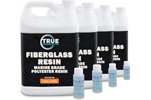 True Composites Fiberglass Resin Polyester Resin Marine Grade Resin 4 Gallon Kit with MEKP Hardener Polymer Resin Fiberglass Repair Kit Laminating Resin