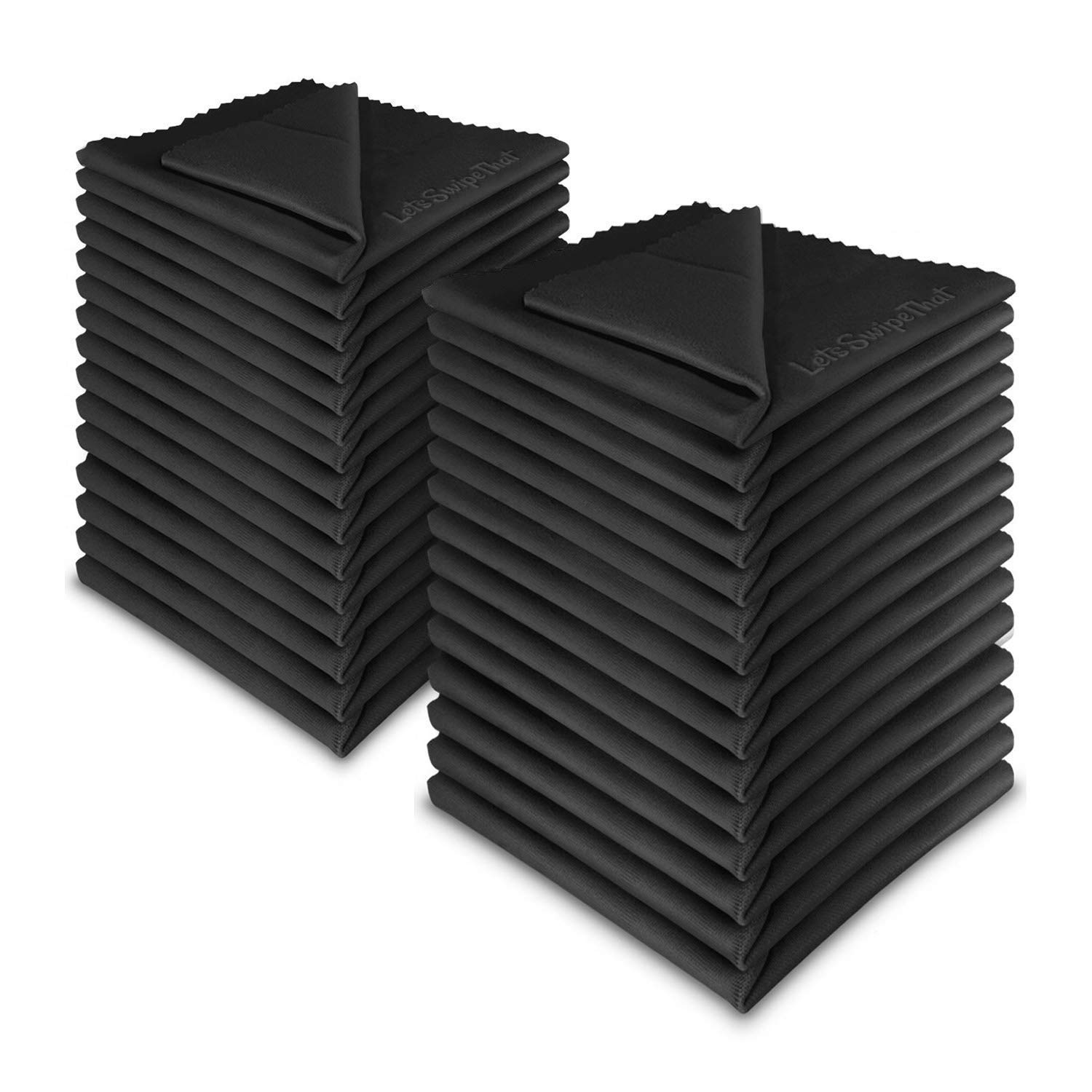 LetsSwipeThat® Microfibre Glasses Cleaning Cloth - 50 Pack 8" x 8" - Glasses Cloth for Spectacles - Microfiber Cloths for Eyeglasses - Lens Cleaner