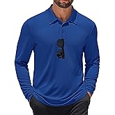 COOFANDY Men's Long Sleeve Polo Shirts Quick Dry Moisture Wicking Lightweight Golf Shirts Casual Collared Shirt