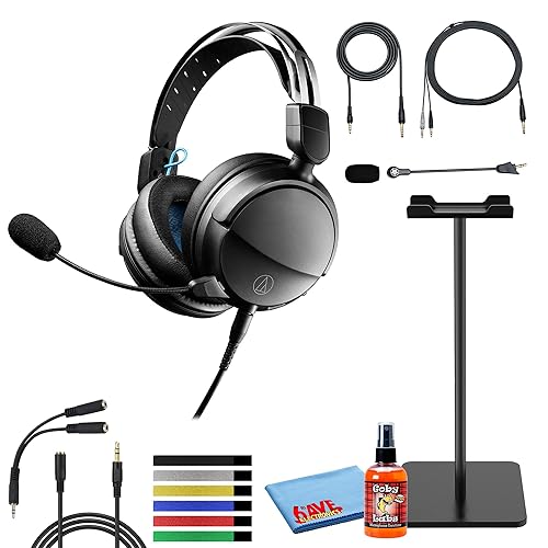 Audio-Technica ATH-GL3BK Over-Ear Closed-Back Gaming Headset with
