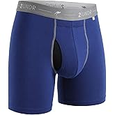 2UNDR Men's Day Shift 6" Boxer Brief Underwear (Navy/Grey, Large)