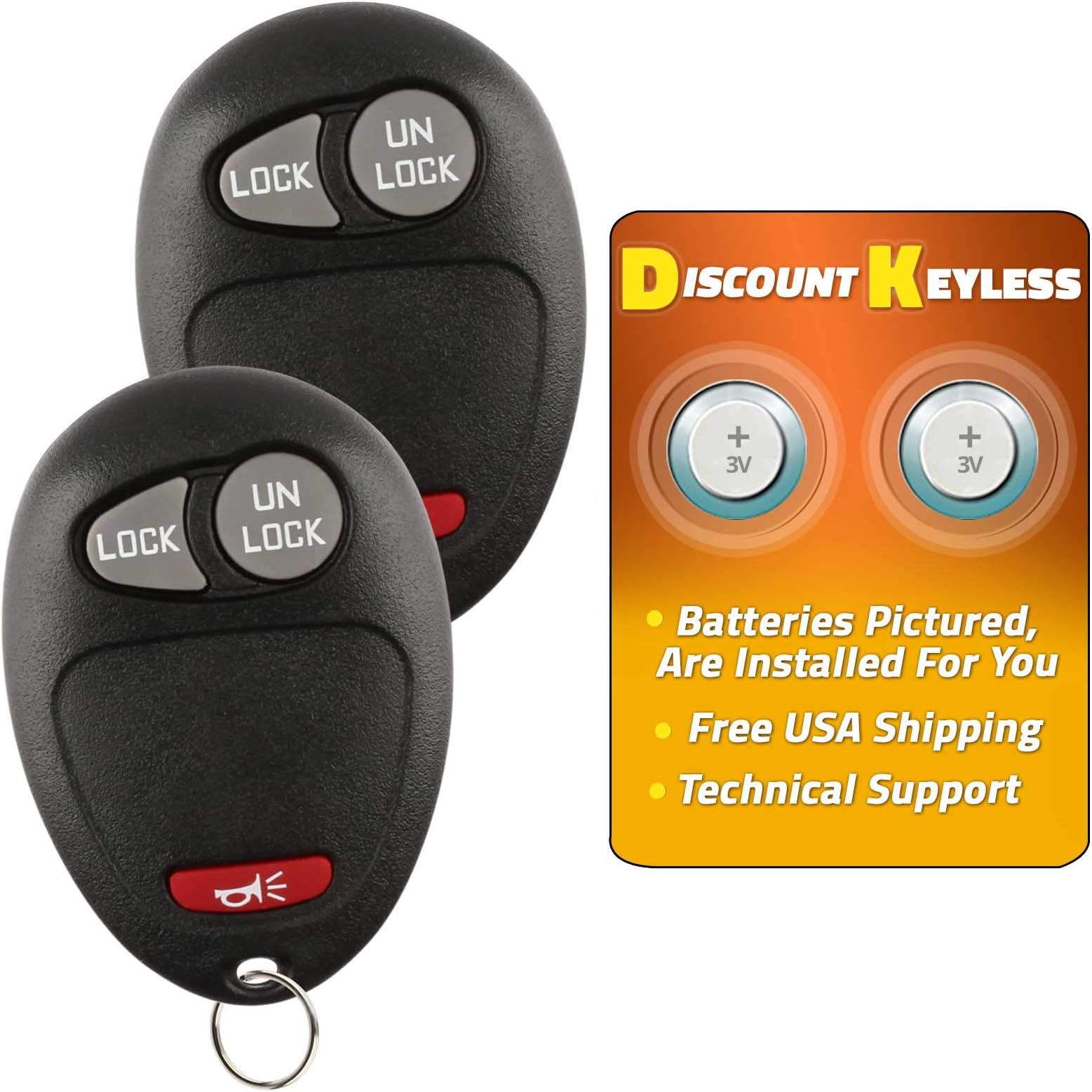 Discount Keyless Replacement Key Fob Car Entry Remote For Colorado Venture Canyon H3 L2C0007T, 10335582-88 (2 Pack)