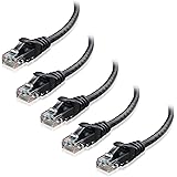 Cable Matters 5-Pack Snagless Short Cat6 Ethernet Cable (Cat6 Cable, Cat 6 Cable) in Black 3 ft