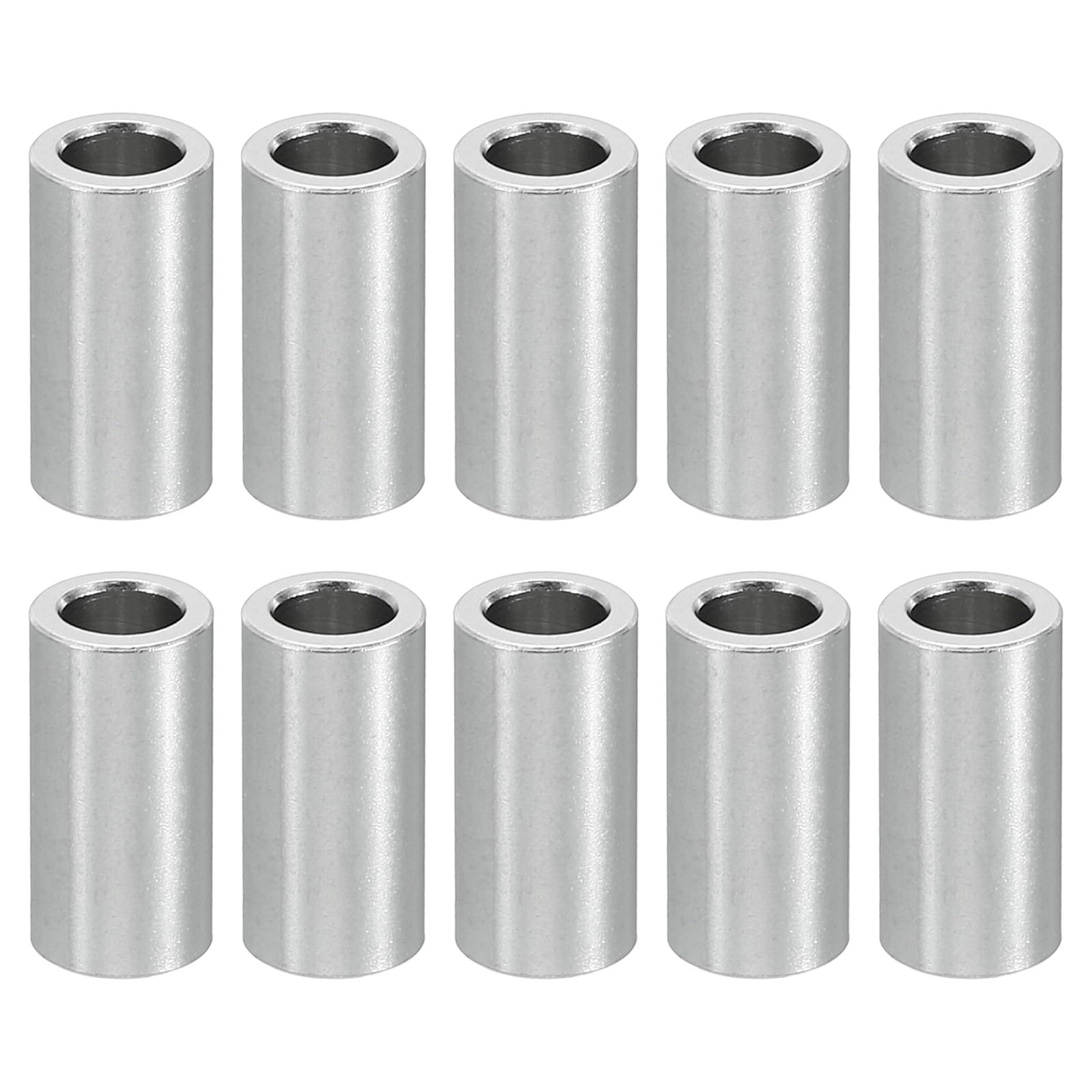 PATIKIL M5 Aluminum Spacers, 10 Pcs Metal Spacer Aluminum 5.2mm ID x 8mm OD x 16mm L Aluminum Spacer Screw Standoff Round for 1/5inch or M5 Screw Bolts