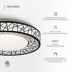 ASD 12 Inch LED Flush Mount Ceiling Light Fixture