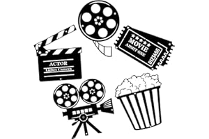 Toyvian 5Pcs Movie Theater Wall Signs Metal Home Cinema Room Decor Movie Reel Art for Entertainment Center