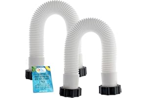 U.S. Pool Supply Above Ground Pool Hose Replacement 1.5" Diameter x 20" Long, Pack of 2 - Compatible with Intex Pool Filter Pump Hoses, Sand Filters, Saltwater Systems with 1,500 to 2,500 GPH