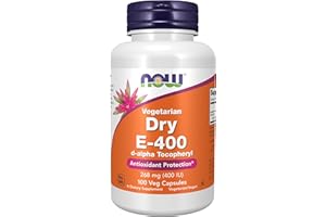 NOW Foods Supplements, Vitamin E-400 IU D-Alpha Tocopheryl, Dry, Antioxidant Protection*, 100 Veg Capsules