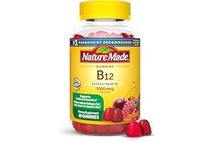Nature Made Extra Strength Vitamin B12 Gummies 3000 mcg per serving, B12 Vitamins for Energy Metabolism Support, 60 Gummy Vit