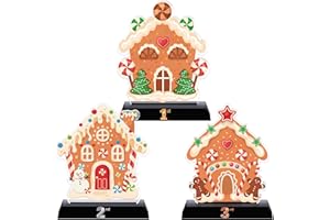Trnayi 3 Pcs Christmas Contest Trophy Set Acrylic 1st 2nd 3rd 5.9'' Funny Trophies Gingerbread House Man Cookie Santa Snowman Decorating Kit Party Award for Xmas