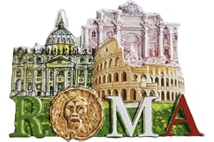 Rome Italy 3D Refrigerator Magnet Resin Travel Souvenirs,Handmade Home & Kitchen Decoration Roma Fridge Magnet Collection Gif