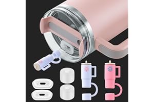 MYASRELAE Upgraded Silicone Spill Stopper Set for Stanley Quencher H2.0 FlowState 30oz/40oz, Tumbler Cup Accessories, Including 2 Straw Cover Cap, 2 Square Spill Stopper and 2 Round Leak Stopper (A) (H2.0-6pcs)