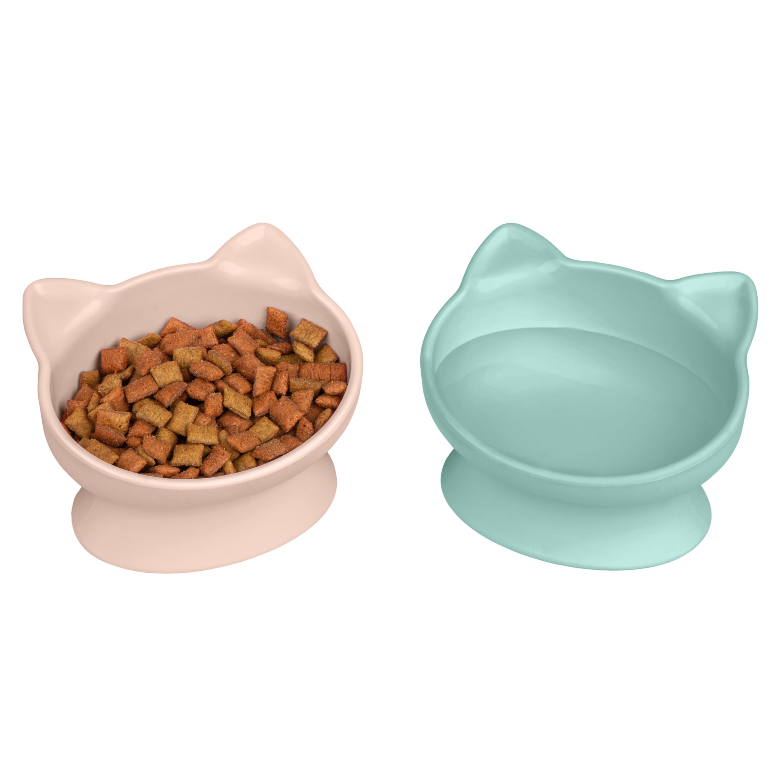 Photo 1 of Kitty City Raised Cat Ear Bowls, Small Bowls 2pk (Pastel)