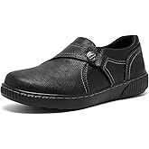 DGOXSWI Women Casual Slip on Leather Loafers Dress Walking Shoes