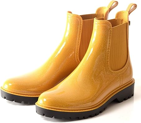 Amazon イゴール サイドゴア レインブーツ レディース グリッター ラメ 長靴 レインシューズ おしゃれ ローヒール 雨 靴 スペイン製 Igor イゴール レインシューズ