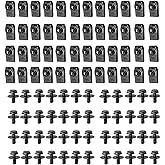 100pcs Black Engine Under Cover Body Bolts & U-Nut Clips Kit - Durable Fastener Rivet Clips for Splash Shield Guard, Bumper,