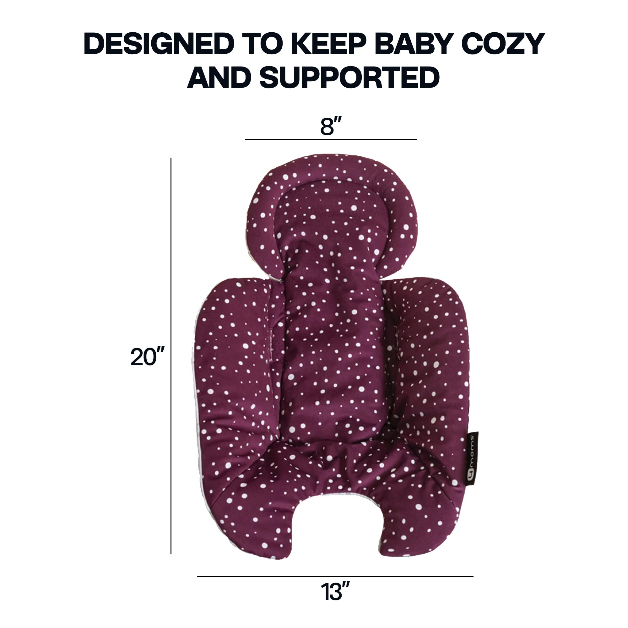 4moms RockaRoo and MamaRoo Infant Insert, Machine Washable, Soft, Plush Fabric, Reversible Design, Maroon