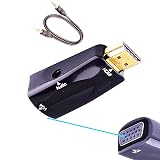 FENGHAISHUN HDMI to VGA Adapter VGA Female to HDMI Male Gold Plated 1080P Connector Converter with 3.5mm Audio Jack Cable 50cm/19.68inch for PC HDTV Desktop Laptop Projector Monitor