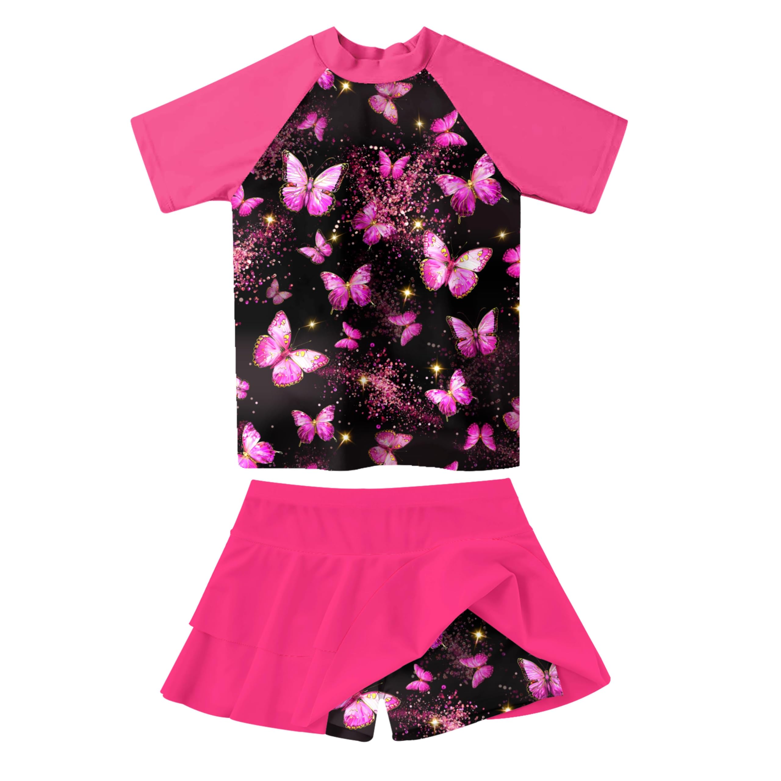 Photo 1 of Girls Swimsuits Girl Swimsuit Size 9 Butterfly Swim Skirt Pink