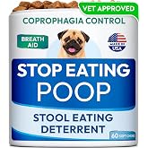 PAWFECTCHEW Coprophagia Deterrent for Dogs &amp; Breath Aid Support | No Poo Chews for Dogs w/Probiotics, Digestive Enzymes Stop Dog Poop Eating &ndash; Stool Eating Deterrent &ndash; 60 Soft Chews