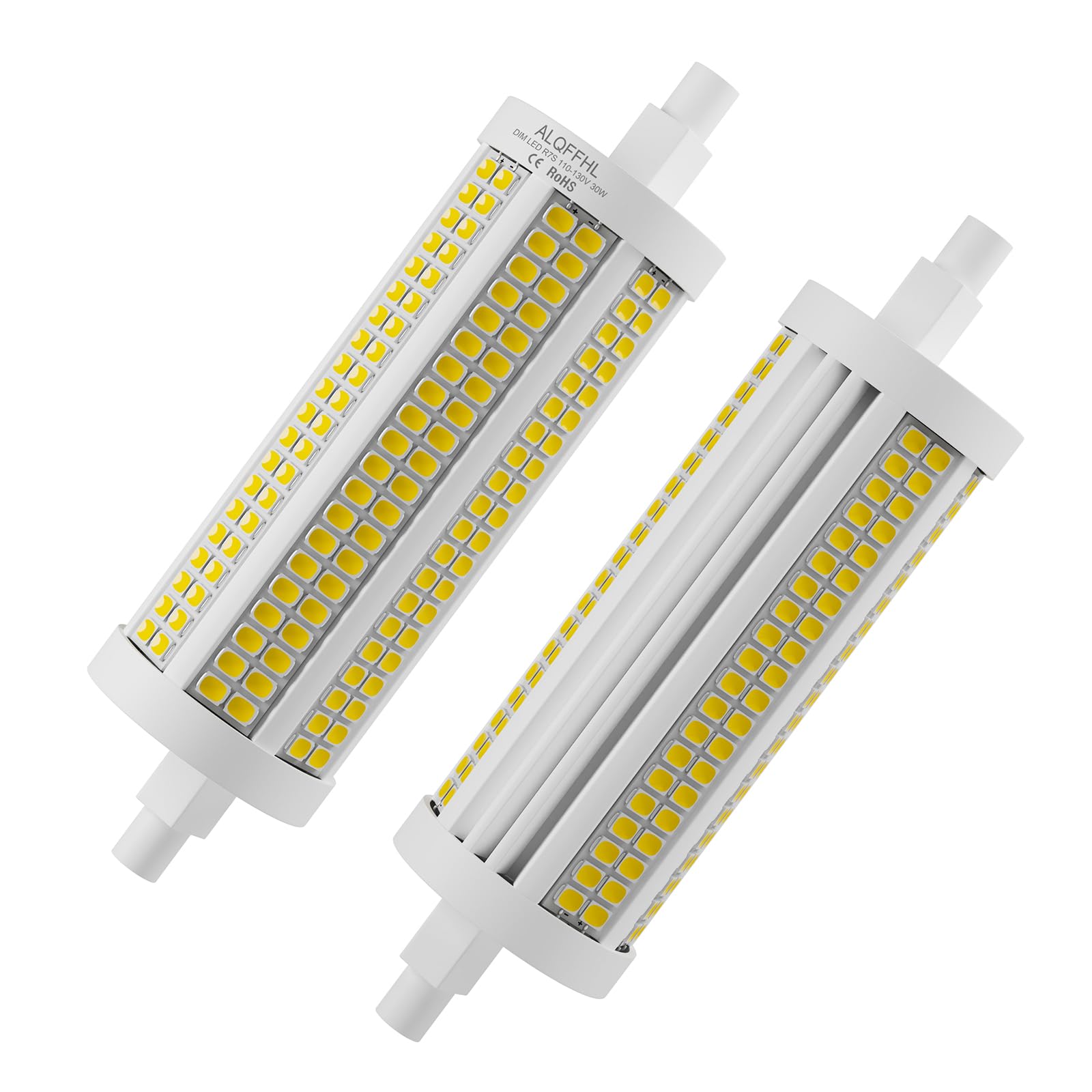 R7S LED Bulb 118mm 30W, Double Ended J Type Flood Lights (200W Halogen T3 Equivalent), 3000 Lumen, Dimmable Wall Security Floor Standing Lamps for Household and Work, Pack of 2 (4000K Natural White)