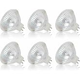 Simba Lighting Halogen MR16 20W 12V Light Bulbs, GU5.3 Base, 2700K, 6 Pack | Landscape, Track Lights, Fiber Optics, Desk Lamps, BAB C Spotlights with Glass Cover, Bi Pin Base, Warm White Dimmable