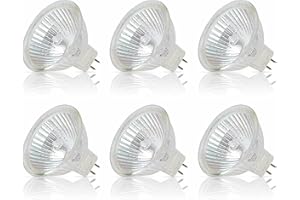Simba Lighting Halogen MR16 20W 12V Light Bulbs (6 Pack) for Landscape, Track Lights, Fiber Optics, Desk Lamps, BAB C Spotlights with Glass Cover, GU5.3 Bi Pin Base, 2700K Warm White Dimmable