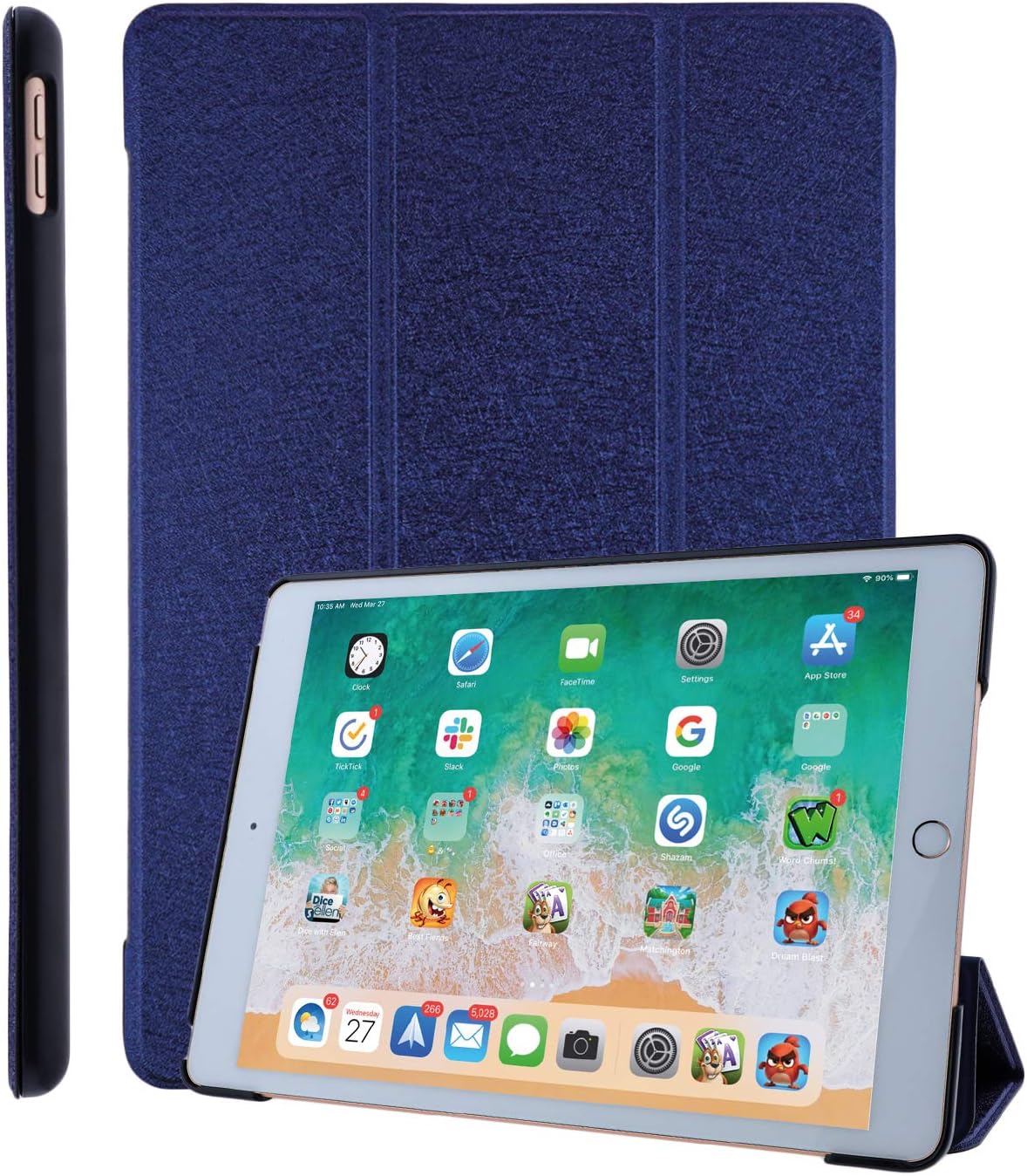 COOVY® Ultra Slim Cover for Apple iPad 10.2 (Model 2019) Smart Protective Cover Case Cover with Standing function and Auto Sleep/Wake up I darkblue