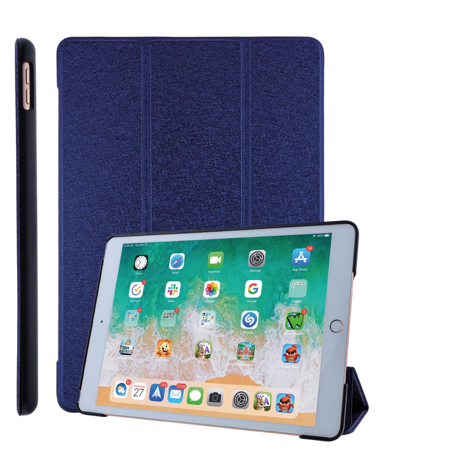 COOVY® Ultra Slim Cover for Apple iPad 10.2 (Model 2019) Smart Protective Cover Case Cover with Standing function and Auto Sleep/Wake up I darkblue