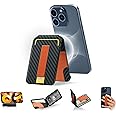 for MagSafe Wallet, Magnetic Phone Wallet with Adjustable Stand,Secure-Grip, ID Window, Card Holder Slim Wallet for iPhone 15/14/13/12 Series, Not for iPhone 13/12 Mini, Fit Card & Cash(Carbon fiber)