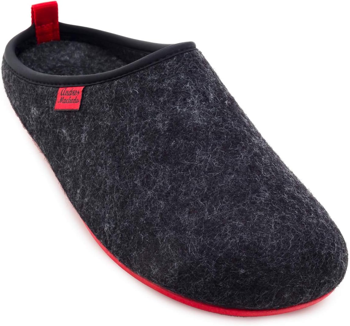 Andrés MachadoUnisex Home Slippers for Men and Women - Summer and Winter - DYNAMIC - made of Wool & Felt - with anti-slip rubber outsole and removable Insole – Sizes UK 3.5 to 16 EU 37 to 50