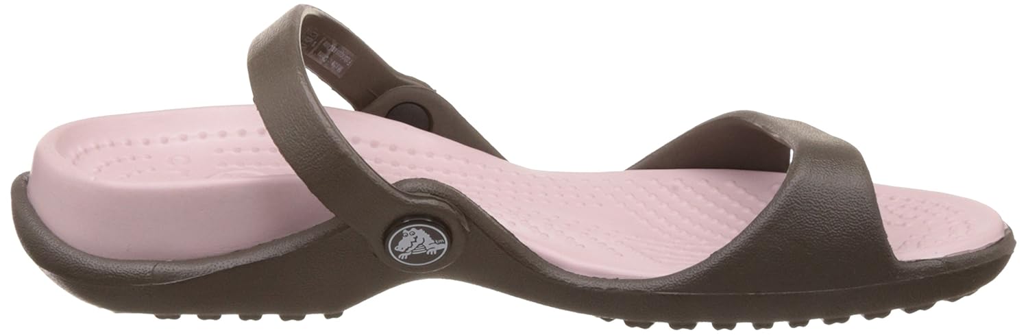 crocs women's cleo chocolate and cotton candy rubber fashion casual slippers
