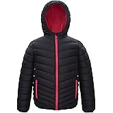 Rokka&Rolla Girls' Reversible Lightweight Puffer Jacket Hooded Water-Resistant Winter Coat