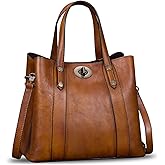 Genuine Leather Handbags for Women Satchel Purses Vintage Handmade Shoulder Bag Cowhide Top Handle Handbag Totes | Genuine Leather, Vintage, Handmade, Cowhide, Top Handle, Handbag