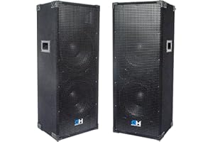 Grindhouse Speakers - GH212L-Pair - Pair of Passive Dual 12 Inch 2-Way PA/DJ Loudspeaker Cabinets - 1250 Watt each Full Range PA/DJ Band Live Sound Speaker