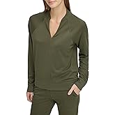 Andrew Marc womens Andrew Marc Sport Women's Long Sleeve V-neck Sporty Jersey Pullover