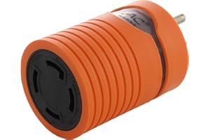 AC WORKS Generator to Transfer Switch L14-30 Inlet Box Adapter (15Amp Household to L14-30 Compact)