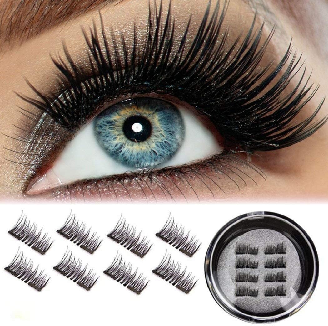 Magnet Eyelashes - New Magnetic Fake Eyelashes Natural and Handmade 3D Reusable False Eye Lashes, No Glue (8pcs)