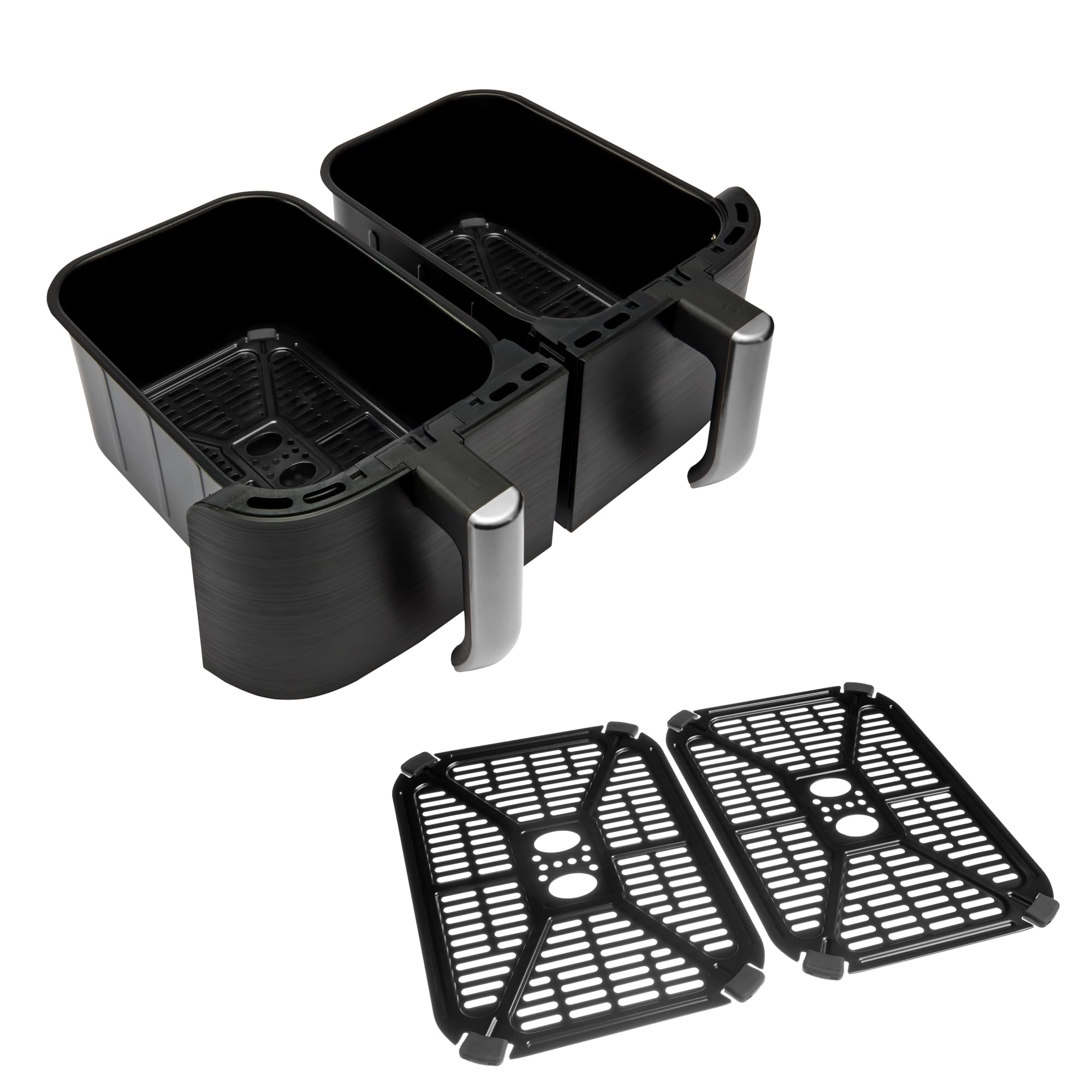 Russell Hobbs Heißluftfritteuse 2 Kammern 9L Rapid AirFryer [2 Fächer je 4,5l, sehr leiser Betrieb, 9 Programme] SatisFry Fritteuse (spülmaschinenfest, Match & Synchronisierungsfunktion) 27681-56 5