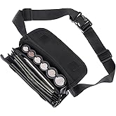 BSTKEY US Coin Holder Coin Dispenser, Fanny Pack with Banknote Waiters Purse Coin Sorter Coin Organizer, Black Coin Storage B