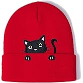 Women’s Cat Beanie Cute Cat Lover Gifts Animal Knitted Hats Christmas Stocking Stuffers for Women Girls