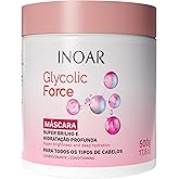 INOAR Glycolic Force Hair Mask for Deep Repair & Exfoliation, 17.64 Fl Oz
