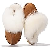 Project Cloud 100% Genuine Leather Slippers for Women Footwear with Genuine Fur Lining Womens Clogs & Mule - Non-Slip Indoor/Outdoor Scuff Womens Slippers with Memory Foam Insole