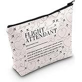 POFULL Flight Attendant Makeup Bag Flight Attendant Thank You Gift Pilot Gift Flight Gift Stewardess Aviation Cosmetic Bag (FLIGHT ATTENDANT)