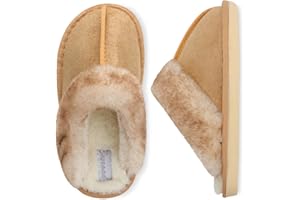Besroad Kids Slippers Girls Boys Fuzzy House Slippers Warm Memory Foam House Shoes Soft Plush Bedroom Slippers Slides Indoor Outdoor
