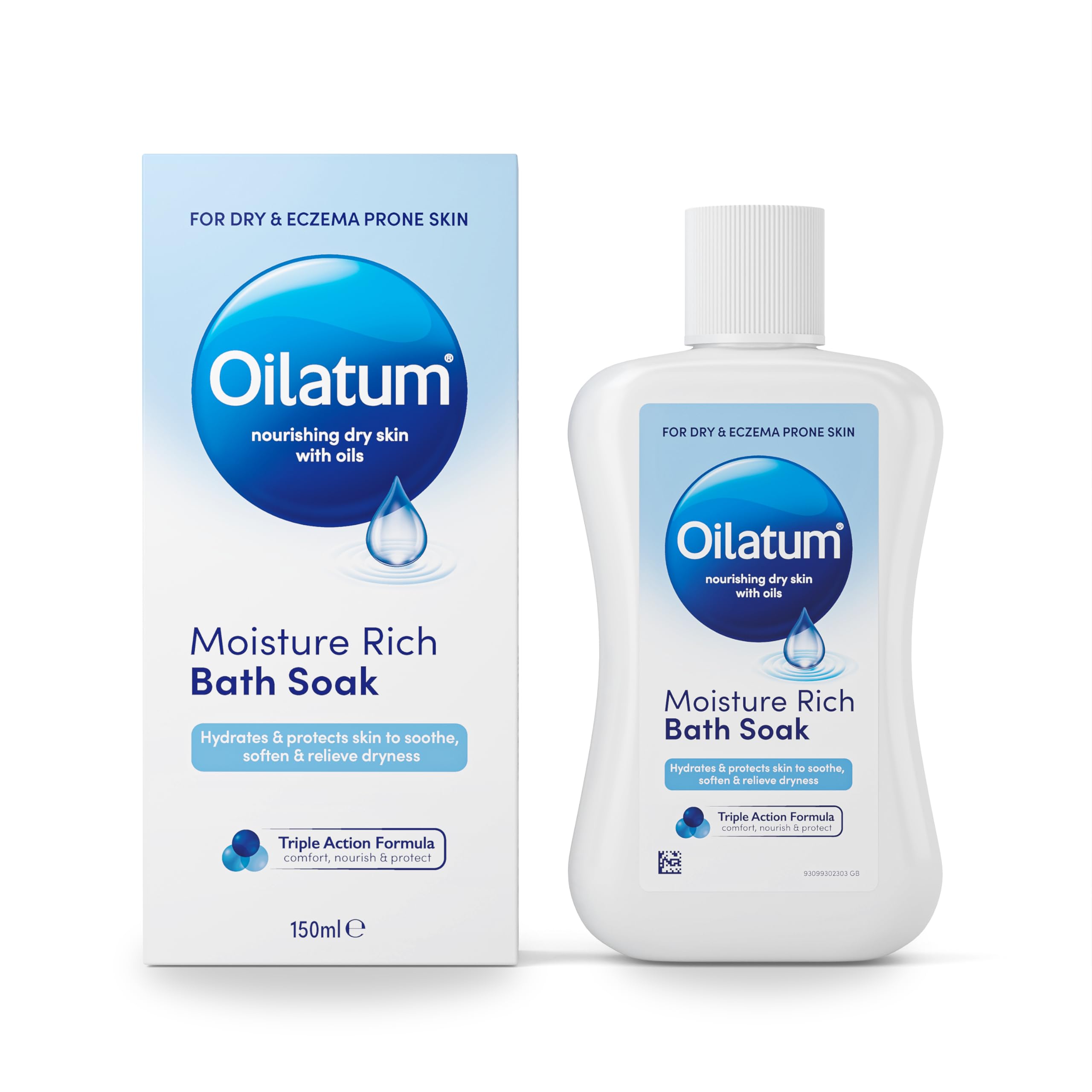 Oilatum Moisture Rich Bath Soak, For Dry, Itchy, Sensitive and Eczema-prone Skin, Soothes, Hydrates and Relieves Dryness, Protects the Skin, Fragrance Free, Suitable for Everyday Use, 1 x 150ml