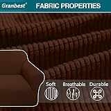 Granbest 2 Seater Sofa Cover Chocolate 85/15% Stretch Non Slip Jacquard view 4
