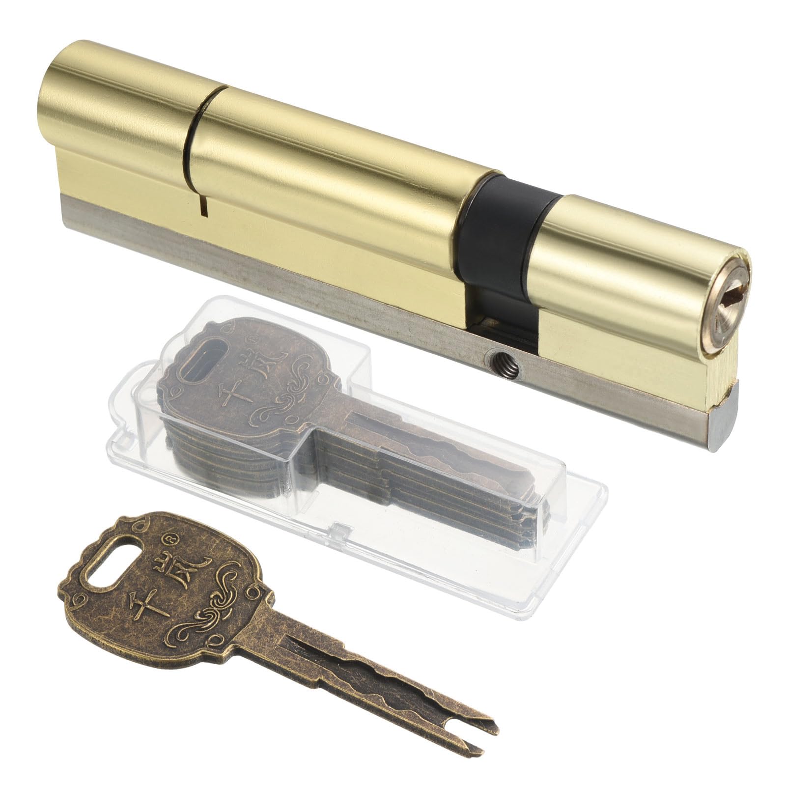 PATIKIL 32.5/77.5 (110mm Overall) European Double Lock Cylinder, Door Cylinder Lock with 2 Renovation Keys / 6 Owner Keys